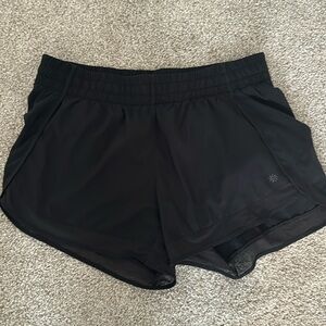 Athleta Racer Run Black Shorts 4in